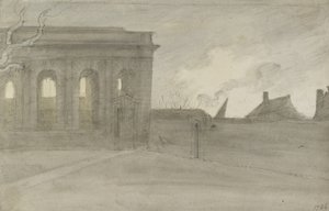 Pembroke Coll. Oxon., 1786. november 9. (szürke és bisztrós tus grafitra) alkotó: John Baptist Malchair